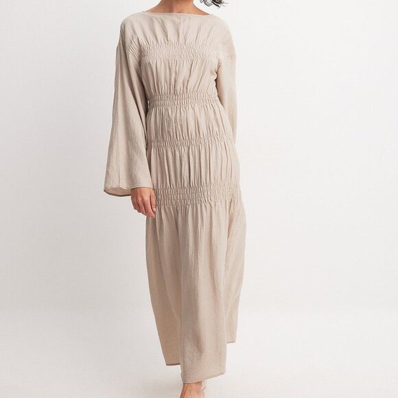Dresses & Skirts - Smock Detail Long Sleeve Maxi Dress